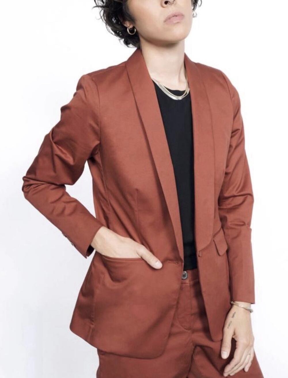 Wildfang The Essential Tux Blazer Cinnamon Maroon Brown Size XS Unisex NWT